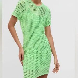 Gap Crochet Mini Dress Lime Sherbet Green Size XL
